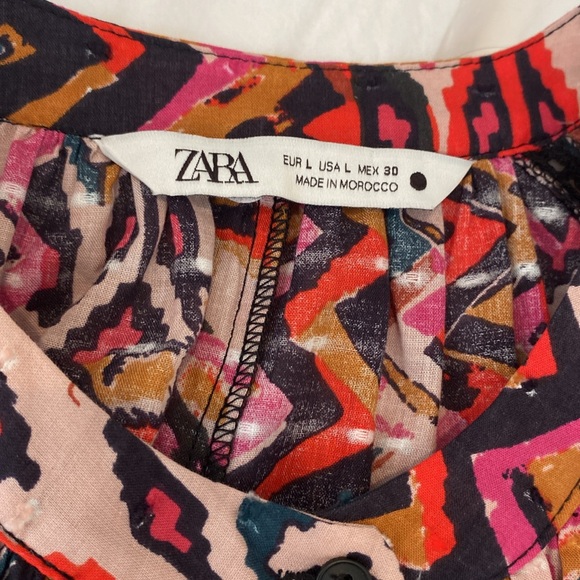 Beautiful Zara BOHO dress size large peasant ruffled hem - Picture 6 of 9